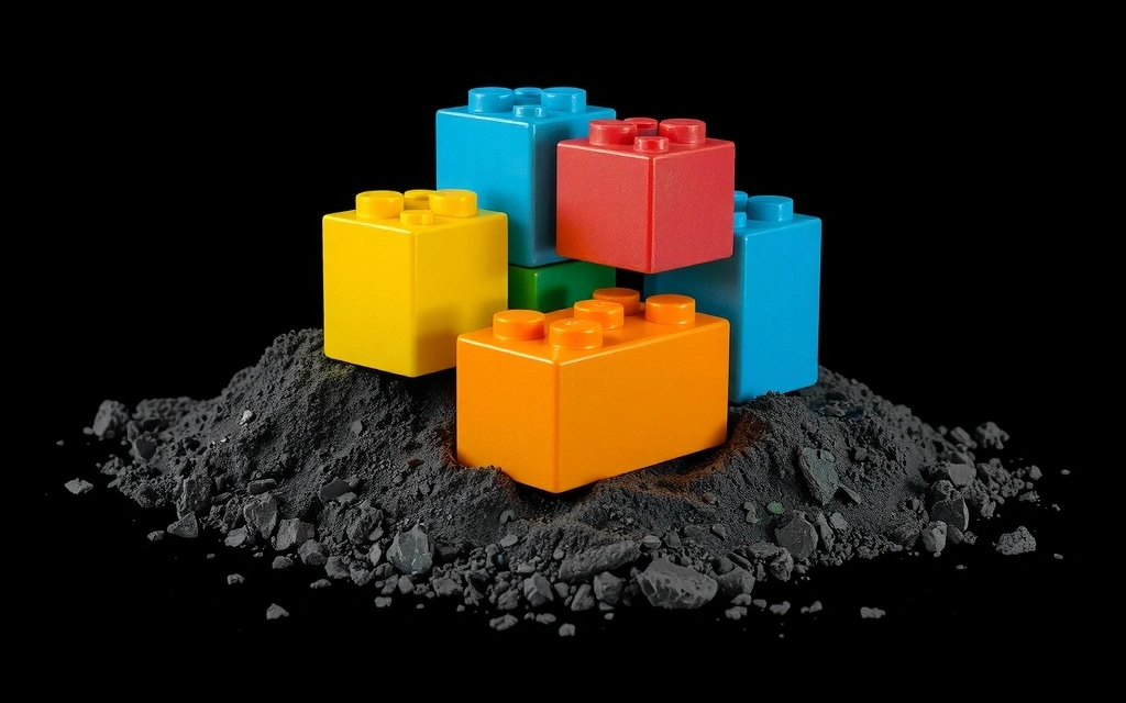 Abstract representation of building blocks forming a cohesive brand logo, symbolizing the creation of a strong brand identity from the ground up.