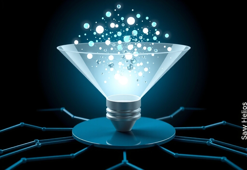 Digital marketing funnel with leads flowing in