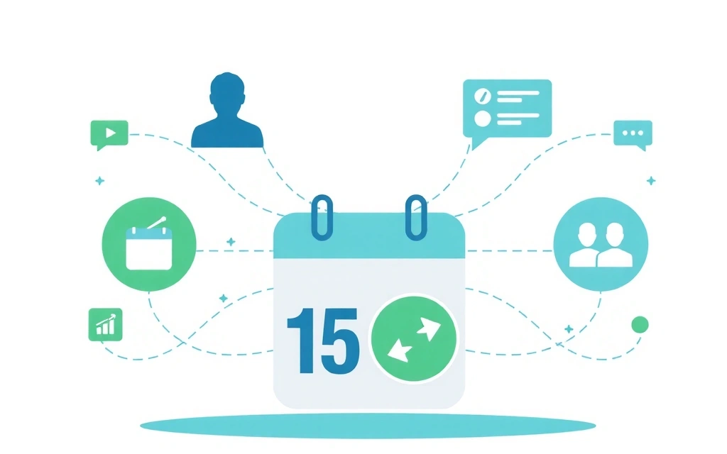 Calendar icon with a notification bell and abstract data updates