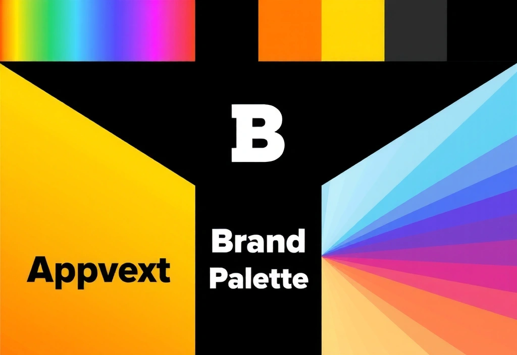 Abstract representation of brand identity elements coming together