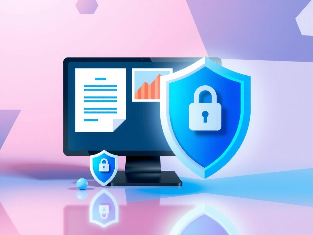 Illustration of a privacy shield protecting user data and intellectual property